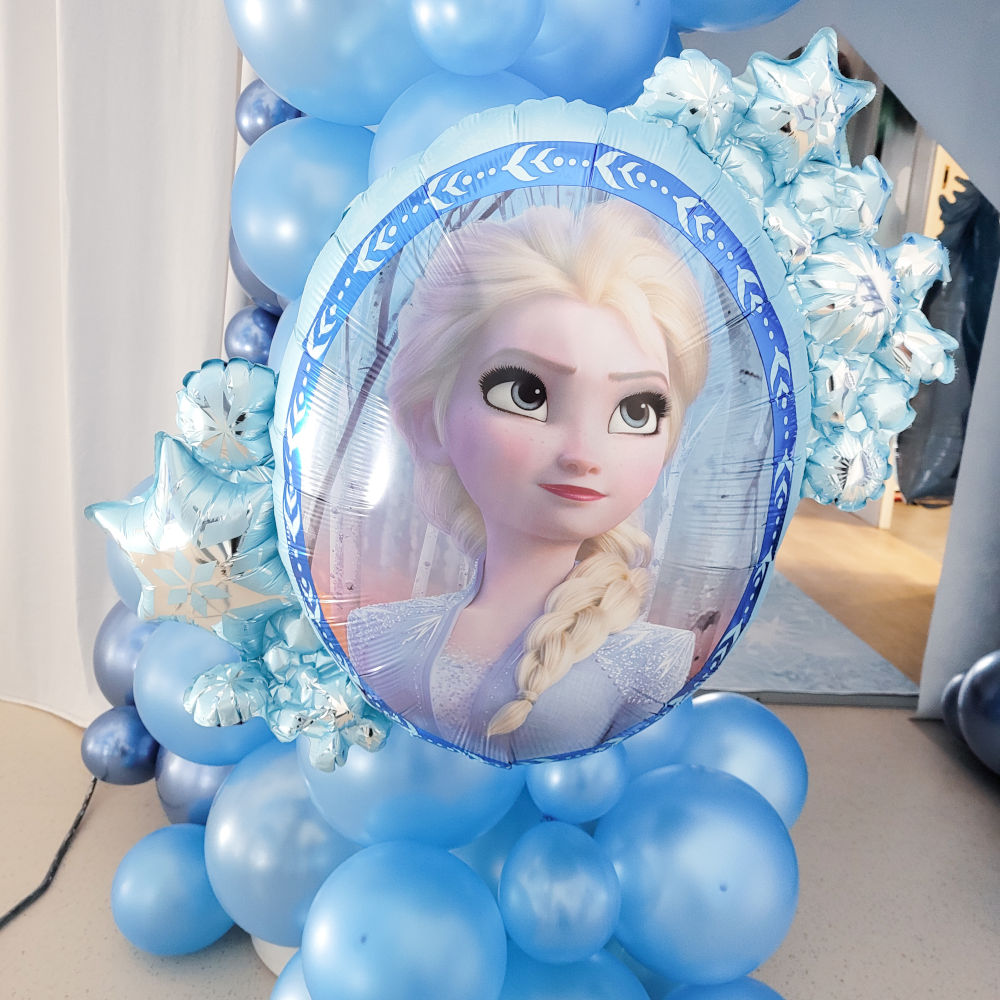 Ballons Organiques bleus décoration Elsa La Reine des Neiges